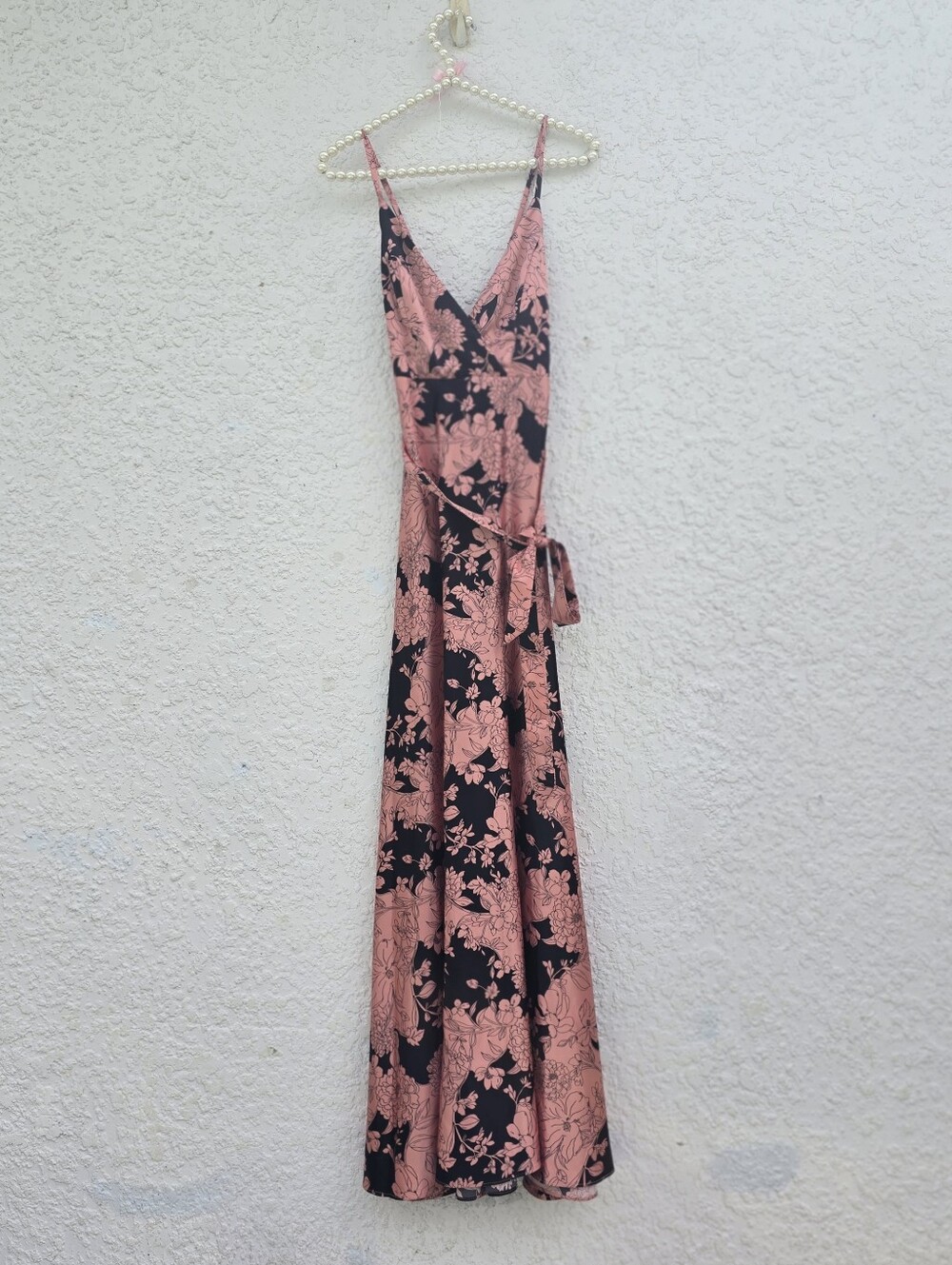 Tea Gardens Rusty Rose Floral Print Satin Maxi Dress Size Xs - Picture 5 of 9